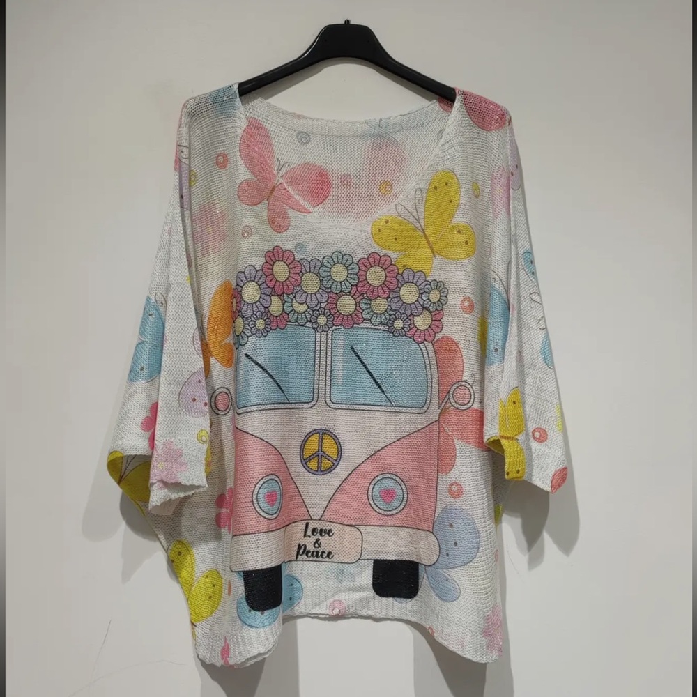 Made in Italy beautiful oversized graphic Tunic